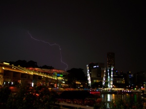 And here's a picture of it, from Clarke Quay. 