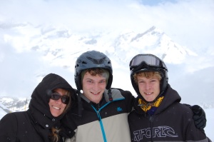 The snowboarders and proud Mum!