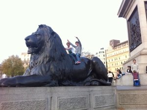 Giddy up! Base of Nelson's Column in Trafalgar Square